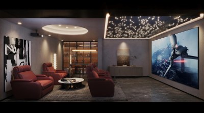现代家庭影院3D模型下载